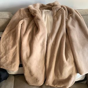 Tan Furry Jacket from urban outfitters